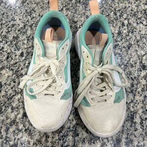 Casual Women's Mint and Cream Low-Top Sneakers vans